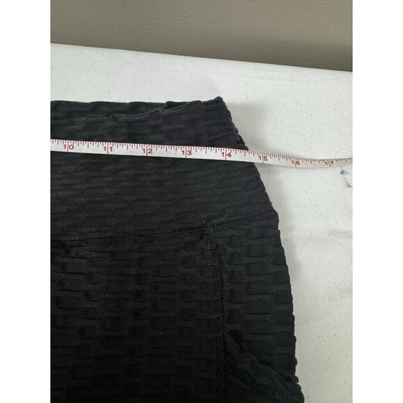 Black Scrunch Butt Bike Shorts XL Ruched Athleisure Gym Pocket Core BBL - Picture 5 of 7